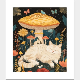 Cottagecore Aesthetic Cat Evenings Posters and Art